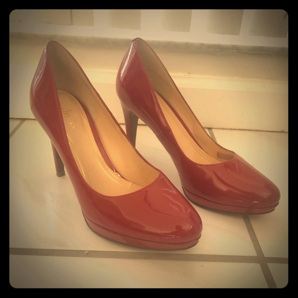 Cole Haan red patent pumps